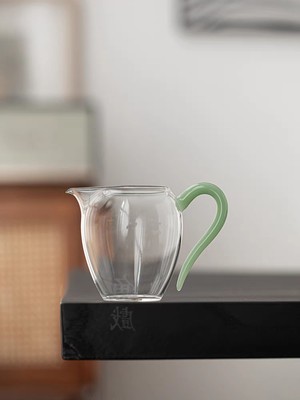 耐热玻璃公道杯 高档草堂公杯 高透款茶海透明分茶器家用彩把匀杯