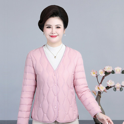 秋冬新款女装羽绒服轻薄加肥加大鸭绒保暖内胆圆领V长袖羽绒内胆