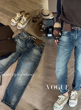 欧洲站2025秋季欧货洋气唯速57247#萝卜裤修身九分裤显瘦牛仔裤女