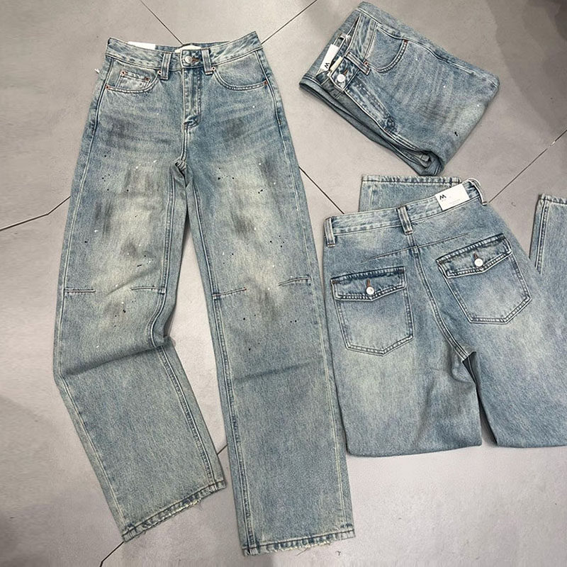 十三行蕾迪甩漆点洋气牛仔裤女潮