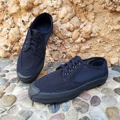 正品06地勤鞋夏季军训练鞋防臭工作鞋网眼透气工地劳动胶鞋解放鞋