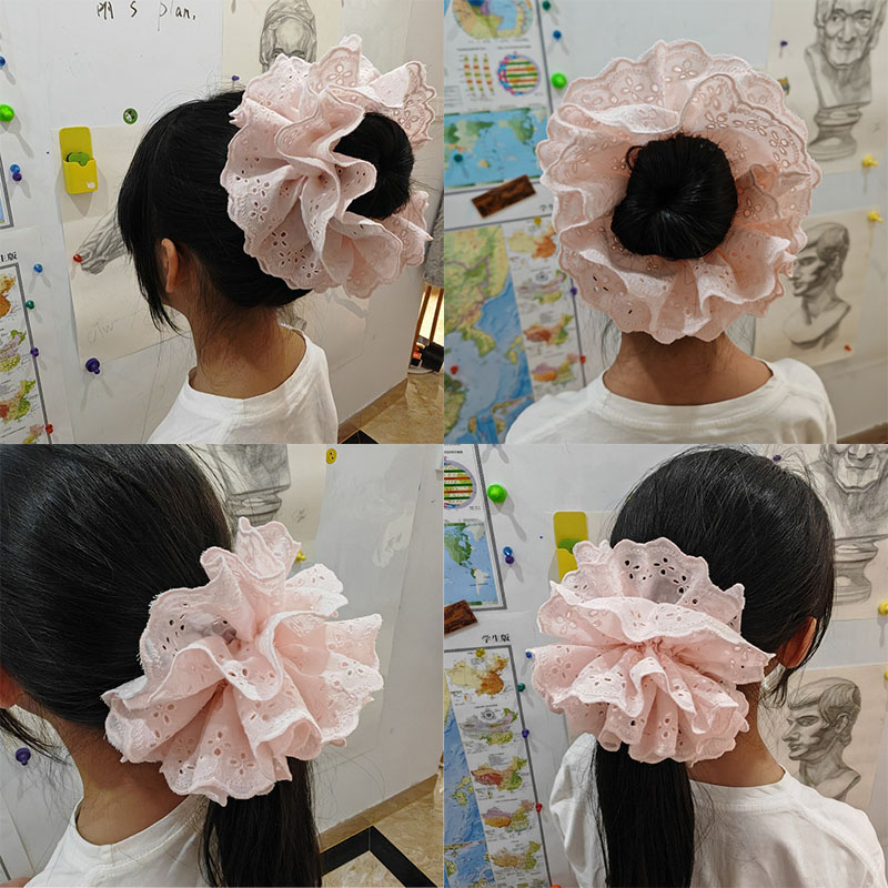 四层蕾丝发圈赵露思同款可爱发绳发饰大肠圈褶皱少女心花朵丸子头