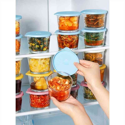 玻璃密封罐食品级咸菜收纳盒冰箱冷藏保鲜罐小菜泡菜罐子水果盒