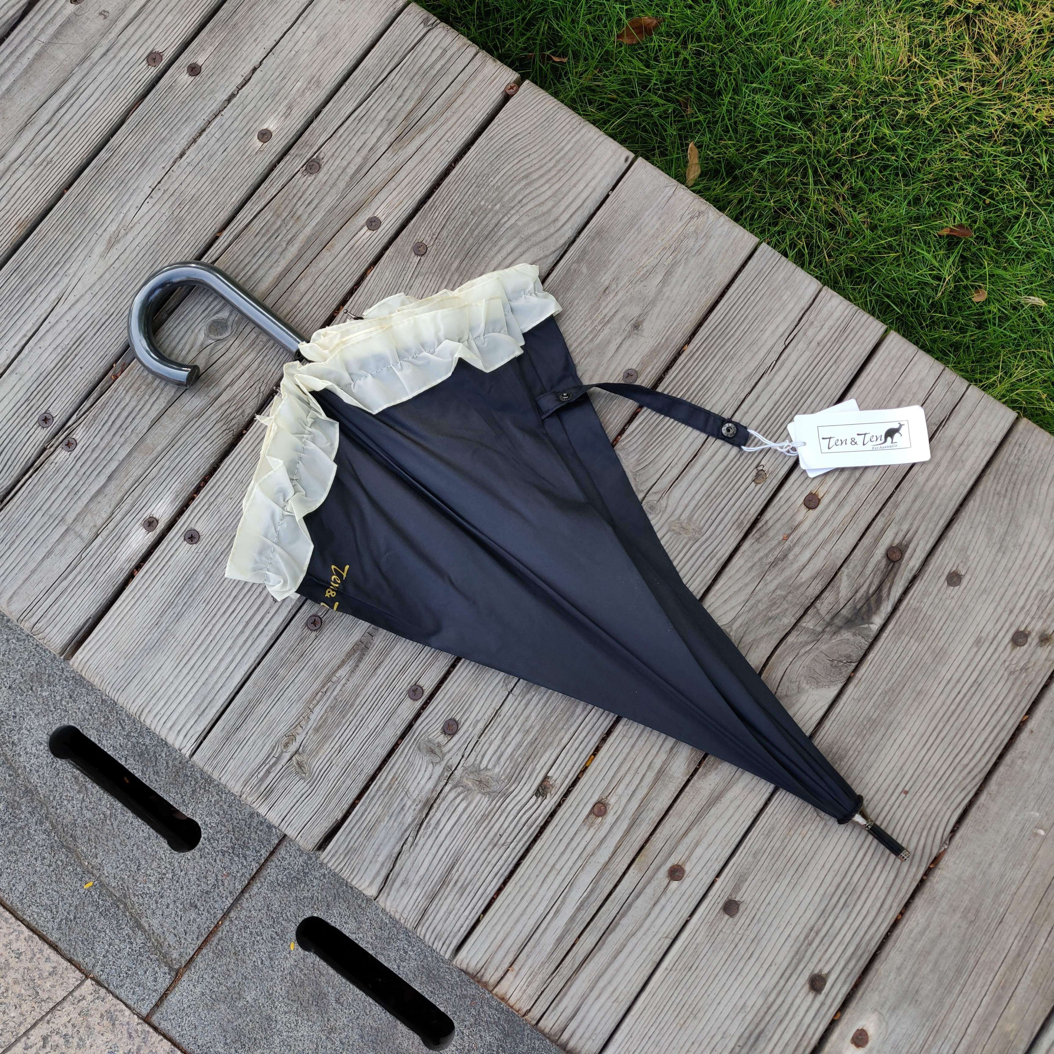 新品日本外贸单 长柄直骨小洋伞 蕾丝花边晴雨伞 小巧洋气公主伞