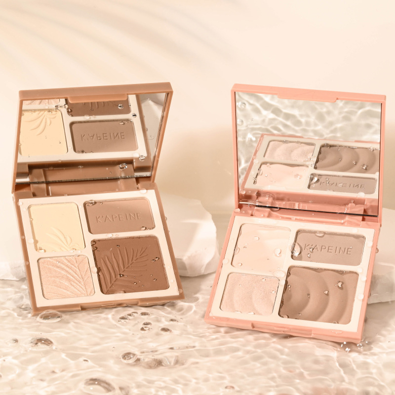 卡佩尔四色高光修容一体盘阴影鼻影淡妆系哑光提亮自然立体眼影盘
