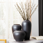 银柳专用简约复古欧式 饰品摆件餐厅水培插干花 陶瓷花瓶家居客厅装