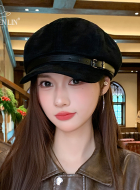 日系复古贝雷帽女秋冬显脸小