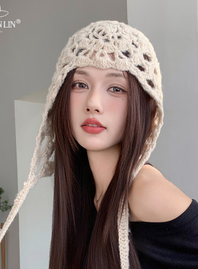 包头帽子冷帽小众装饰甜美百搭