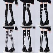 暗合过膝袜合集jk朋克量产型万圣十字架蝙蝠骨头黑丝辣妹亚比大腿