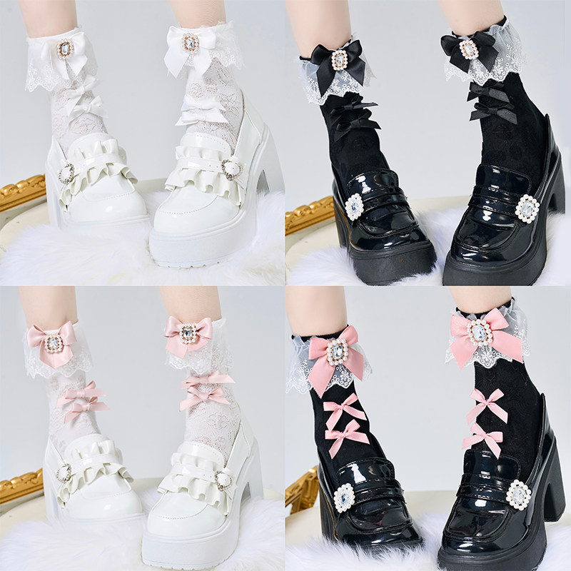 日系少女量产型水钻宝石袜