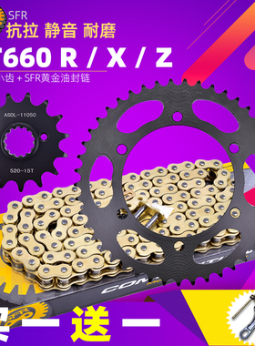 适用雅马哈MT03 XT660R/X XTZ660Z静音链条套链盘大小齿链轮配件