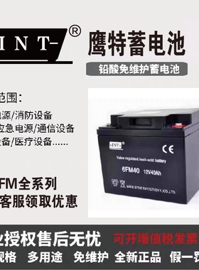 INT鹰特蓄电池6FM7.5 12V7.5AH12AH17AH24AH38AH40AH65AH消防主机