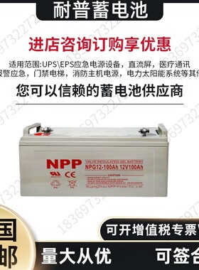 耐普蓄电池NPG12-100胶体UPS太阳能EPS阀控式免维护12V65AH保三年