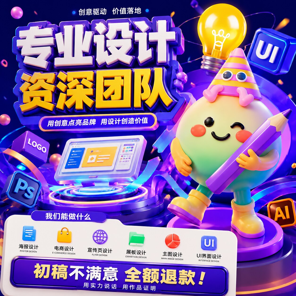 电商设计平面设计海报主图详情页制作美工图片设计淘宝店铺装修UI