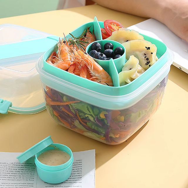 沙拉便当盒｜减脂女孩好物｜可放微波炉大容量水果沙拉杯便携外带,收纳整理,食物收纳盒,淘宝优惠券,粉丝福利购,淘宝优惠卷