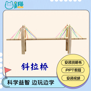 儿童小学生STEM科学实验玩具套装 科技小制作小发明材料自制斜拉桥