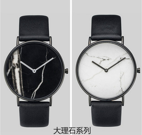 休闲风真皮超薄情侣手表