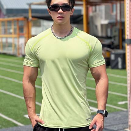 夏季新款健身短袖男修身篮球跑步器械训练长城格运动T恤速干弹力