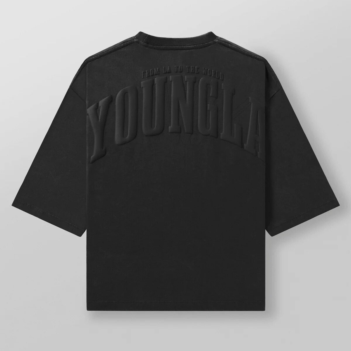 YOUNGLA肌肉运动休闲宽松健身夏季短袖男士发泡大印花运动T恤男