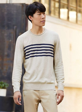 2022新款秋装男士圆领毛衣韩版修身纯棉简约套头针织衫外套af8