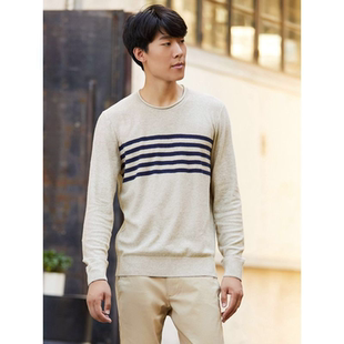 2022新款秋装男士圆领毛衣韩版修身纯棉简约套头针织衫外套af8