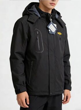 8301男士滑雪服棉服连帽加绒加厚防风防水保暖冬季外贸出口尾货