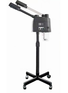 跨境黑色双管冷热喷雾机美容院可调节蒸脸仪家用面部喷雾补水仪器