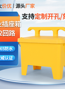 工业防水插座箱手提式移动三级箱12回路开关箱工地临时配电检修箱