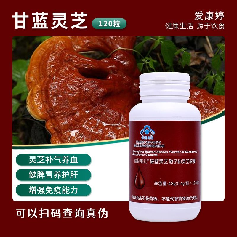 康婷瑞倪维儿甘蓝灵芝软胶囊0.4g*120粒健脾养气补血官方正品