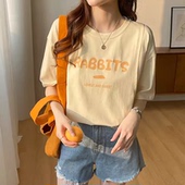 t恤外穿期产后短袖 喂奶上衣服春夏装 女潮妈 夏季 哺乳衣外出辣妈款