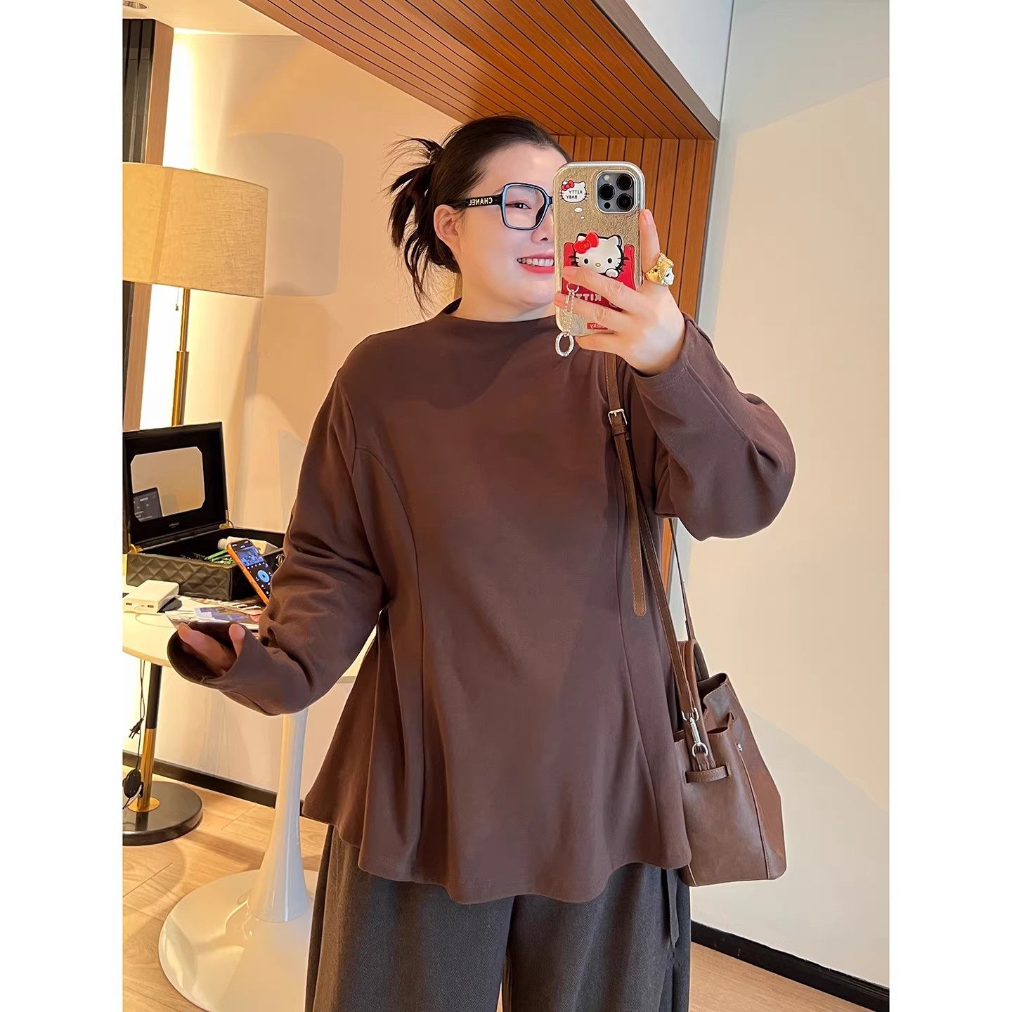 胖mm法式复古半高领大码女装软糯抓毛打底衫收腰灯笼袖荷叶摆上衣,女装/女士精品,大码内搭,淘宝优惠券,粉丝福利购,淘宝优惠卷