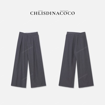 AR | cp轻奢特殊不规则腰头阔腿长裤C07371CK243