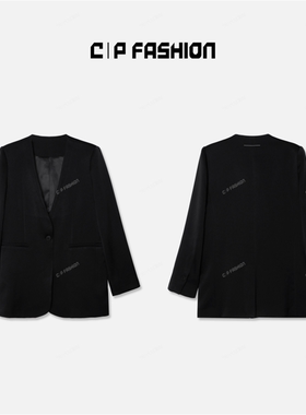 AR | CP轻奢【配腰带】简约纯色无领醋酸西装外套J8J718WT243