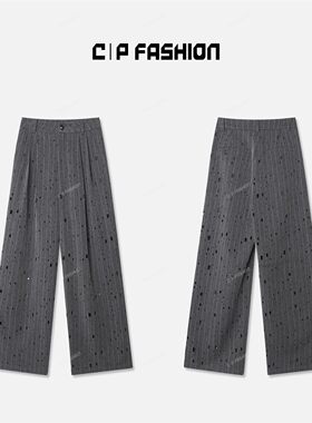 AR丨“黑钻洞洞”设计师休闲长裤时尚C1J812CK243