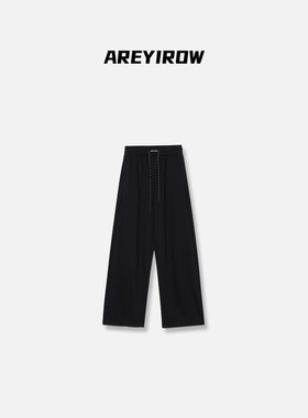 【专属】撞色抽绳字母阔腿休闲长裤 H35061CK243