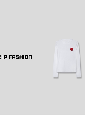 【AR专属】CP贴布刺绣LOGO磨毛内里圆领长袖T恤 J9H991CT234