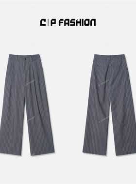 AR |半撞色腰头竖条阔腿长裤J1J793CK243