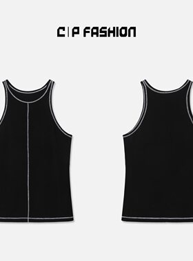 【Wang.小宁】AR撞色线亲肤面料背心J01659BX242