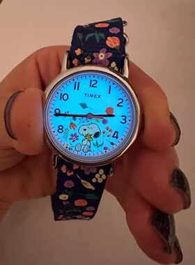 Timex Weekender x Peanuts天美时史努比联名花卉图案夜光女表