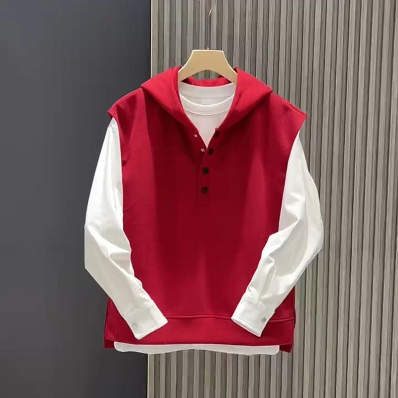 高级感时尚休闲运动连帽卫衣两件男士秋季2024新款潮流宽松马甲帅