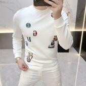 百搭长袖 2025秋季 上衣潮牌 印花圆领卫衣气质时尚 修身 新款 休闲个性