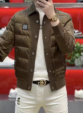 2024新款冬季男士短款棉衣外套潮流时尚修身翻领男款加厚保暖棉服