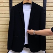 帅气 百搭商务休闲修身 欧洲站2025春秋男士 高级感针织西服外套时尚