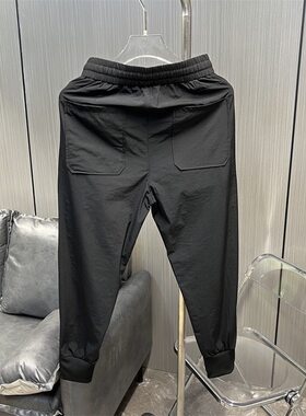 夏季新款纯色男士小脚薄款修身哈伦简约白色休闲裤九分潮流束脚裤