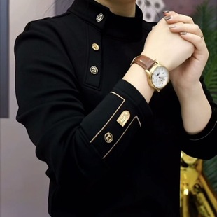 加绒保暖卫衣男高贵气质显瘦打底衫 秋冬款 外穿百搭 潮流男装 欧版