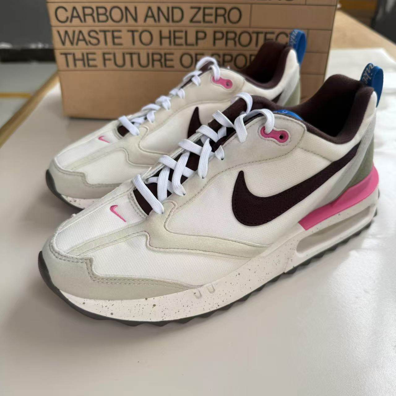 Nike Air Max 运动百搭 低帮 生活休闲鞋 男款 白褐FN3438-020