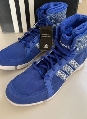 ADIDAS 阿迪达斯 女子高帮系带加绒 蓝色 综合训练鞋 B41233