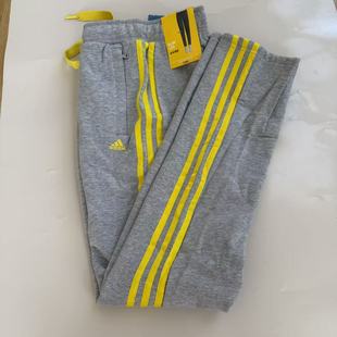 阿迪达斯灰色针织长裤女2023秋季新款健身运动裤跑步训练裤M68603