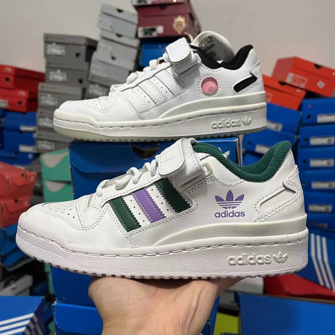 Adidas/阿迪达斯三叶草女鞋新款魔术贴复古休闲运动鞋板鞋 HQ1912