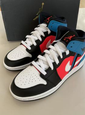 NIKE AIR JORDAN 1 Mid AJ1游戏时间黑红蓝篮球鞋CV4891-001